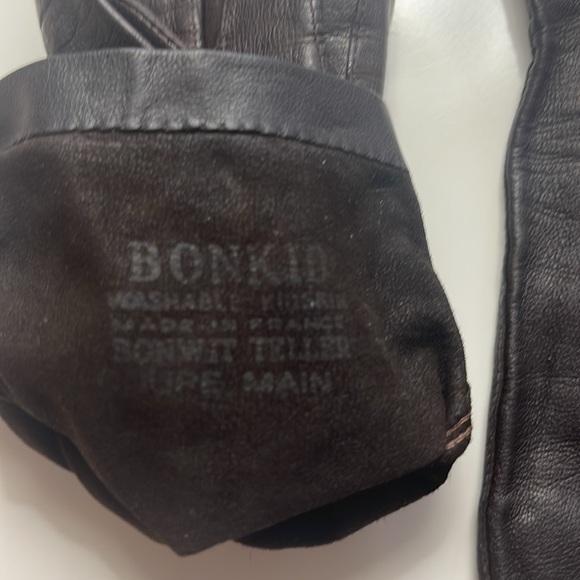 Vintage Bonkid kidskin leather women’s gloves black - Picture 4 of 5